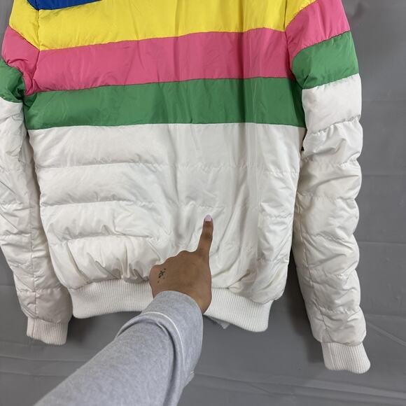 Perfect Moment Jacket Women Large Queenie Quilted Puffer Ski Rainbow Stripe Chic - Picture 8 of 16